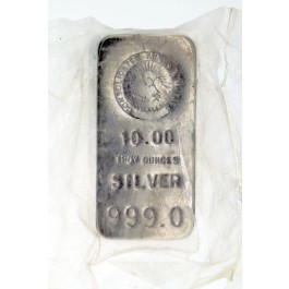 Consolidated Mines & Metals 10oz 999 Fine Silver Poured Bar #714797 <2000 Minted