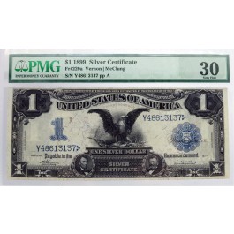 Series Of 1899 $1 Black Eagle Silver Certificate Fr#229a PMG VF30