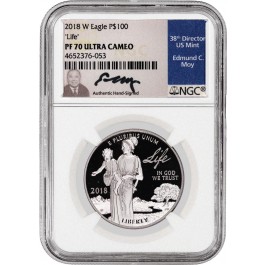 2018 W $100 Proof American Platinum Eagle Life 1 oz .9995 NGC PF70 Ultra Cameo	