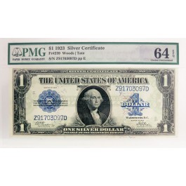 Series Of 1923 $1 Large Size Note Silver Certificate Fr#239 PMG Ch UNC 64 EPQ