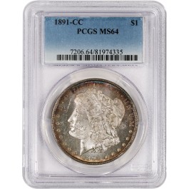 1891 CC Carson City $1 Morgan Silver Dollar PCGS MS64 Uncirculated Coin