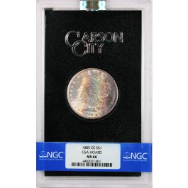 1885 CC Carson City $1 Morgan Silver Dollar NGC MS66 GSA Hoard Toned Coin
