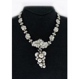 Georg Jensen Harald Nielsen Denmark 96B Sterling Silver Moonlight Grapes Necklace