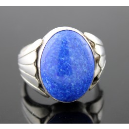 Vintage E. Piaso Navajo Native American 925 Sterling Silver Lapis Ring Size 11