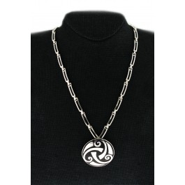 Margot De Taxco Mexico 925 Sterling Silver Black Enamel Brooch Pendant Necklace