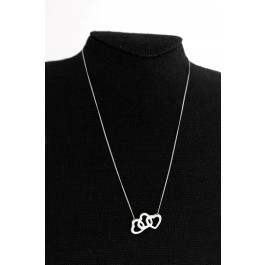 Vintage Tiffany & Co Sterling Silver Triple 3 Open Heart Pendant Necklace 18"
