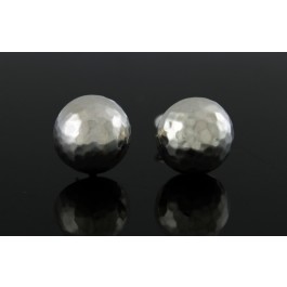 Ippolita Classico 925 Sterling Silver Hand Hammered Omega Pinball Stud Earrings