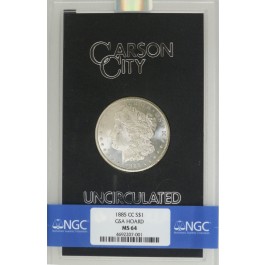 1885 CC $1 Morgan Silver Dollar NGC MS64 GSA Hoard