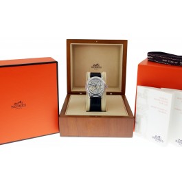 Hermes Sesame SM1-710 36mm Stainless Steel Squelette Skeleton Automatic Watch