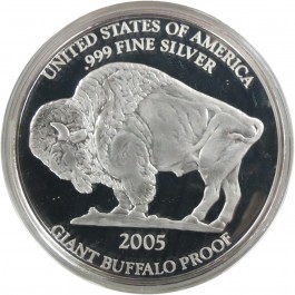 2005 National Collectors Mint Giant Buffalo Proof 1 oz .999 Fine Silver