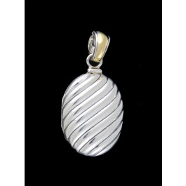 David Yurman Sculpted Cable 18k Yellow Gold Sterling Silver Oval Locket Pendant