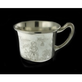 Vintage Lebkuecher & Co Cartier 2307-2 Sterling Silver Nursery Rhyme Baby Cup