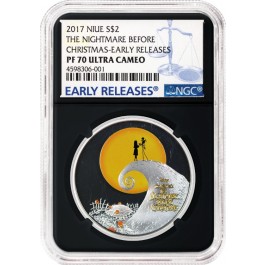 2017 $2 Niue Proof Disney Nightmare Before Christmas 1 oz .999 Silver NGC PF70 UC ER