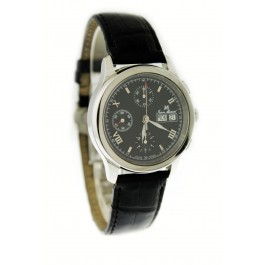 Jean Marcel Chronograph Valjoux 7750 38mm Steel Black Day Date Automatic Watch 