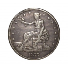 1877 S $1 Trade Dollar 90% Silver Coin Snuff Box Opium Holder Locket