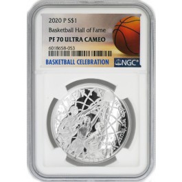 2020 P $1 Proof Basketball Hall Of Fame Commemorative Silver Dollar NGC PF70 UC