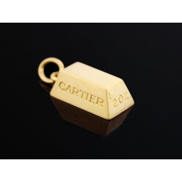 Vintage Cartier 18k Yellow Gold 1 2 oz Ingot Bar Pendant For Necklace 16.9 Grams Coin Exchange NY