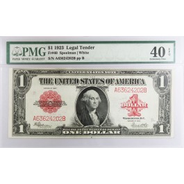 Series Of 1923 $1 Large Size Legal Tender Note Red Seal Fr#40 PMG XF40 EPQ
