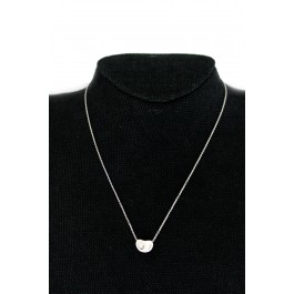 Tiffany & Co Elsa Peretti 925 Sterling Silver 11mm Bean Pendant Necklace 15.25"