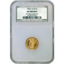 1842 O $2.50 Liberty Head Quarter Eagle Gold NGC NCS AU Details Altered Surface