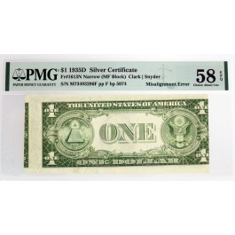 1935D $1 Silver Certificate Wide Design One Dollar Currency Paper Money  1935 D