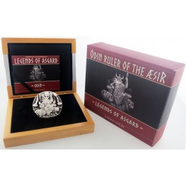 2016 $10 Tokelau Legends Of Asgard Odin 3 oz Silver Max High Relief Box & COA