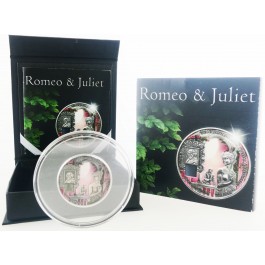 2014 1000 Francs Benin Romeo & Juliet Nano Chip 1 oz 999 Antiqued Silver Box COA