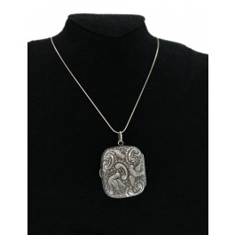 Antique Art Nouveau Gorham # 295 Sterling Silver Repousse Trinket Box Necklace