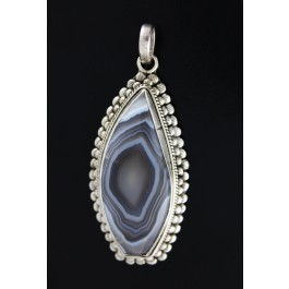 Old Pawn Navajo Native American Sterling Silver Lavender Purple Agate Pendant