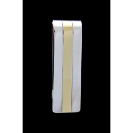 Vintage Tiffany & Co 18k Yellow Gold Sterling Silver Stripe Money Clip No Mono
