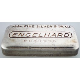 5 oz .999+ Fine Silver Machined Finish Engelhard Bar 8th P Series