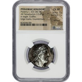 Ptolemaic Kingdom Ptolemy I AR Tetradrachm 323-282 BC NGC Ancients Choice VF