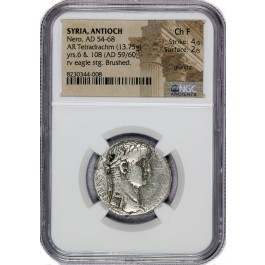 Syria Antioch Emperor Nero AR Tetradrachm AD 54-68 NGC Ancients Choice Fine