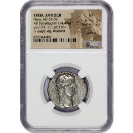 Syria Antioch Emperor Nero AR Tetradrachm AD 54-68 NGC Ancients Choice Very Fine