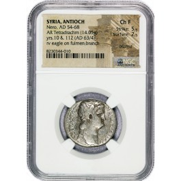 Syria Antioch Emperor Nero AR Tetradrachm AD 54-68 NGC Ancients Choice Fine
