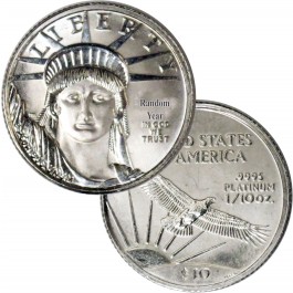 Random Year $10 1/10 oz .9995 Platinum American Eagle Uncirculated Coin BU