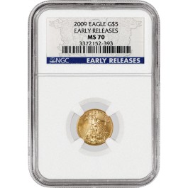 2009 $5 1/10 oz Gold American Eagle NGC MS70 Early Releases