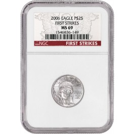 2006 $25 American Platinum Eagle 1/4 oz .9995 NGC MS69 First Strike Coin