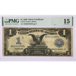 Series Of 1899 $1 Black Eagle Silver Certificate Fr#232 PMG Choice Fine 15 #043