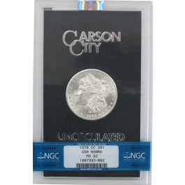 1879 CC $1 Morgan Silver Dollar NGC MS62 GSA Hoard Box & COA Rare