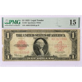 1923 $1 Large Size Legal Tender Note Red Seal Fr#40 PMG Ch Fine 15 Piece Missing