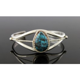 Old Pawn LG Navajo Native American 925 Sterling Silver Turquoise Cuff Bracelet