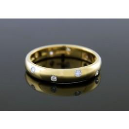 Tiffany & Co Etoile 18k Gold Platinum Diamond 4mm Eternity Band Ring Size 10
