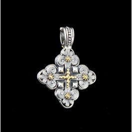 Konstantino 18k Yellow Gold & .925 Sterling Silver Cross Pendant
