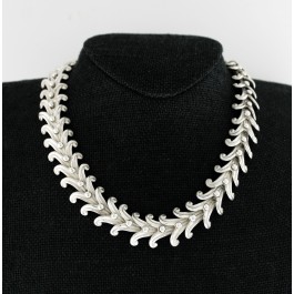 Vintage Margot De Taxco Mexico # 5102 Sterling Silver Swirl Link Necklace 16.75"