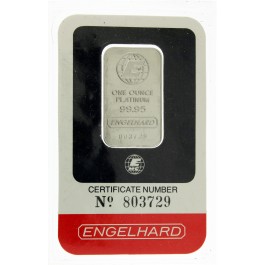 Engelhard 1 oz .9995 Fine Platinum Bar Repeating Back Sealed In Assay