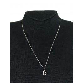 Tiffany & Co Elsa Peretti 925 Sterling Silver Open Teardrop Pendant Necklace 16"
