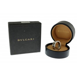 Bulgari Bvlgari B Zero 18k White Gold Two Band Ring Size 10.75 EU 65 With Box