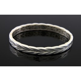 John Hardy Sterling Silver Bangle Bracelet Size Medium 6.5"