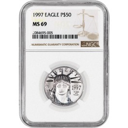 1997 $50 American Platinum Eagle 1/2 oz .9995 NGC MS69 Coin